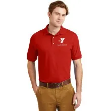 SACC Staff - Adult DryBlend Jersey Knit Sport Shirt - Screen Print w/ Left Chest Y Montclair  - Includes 100yr Centenial Slv Logo 
