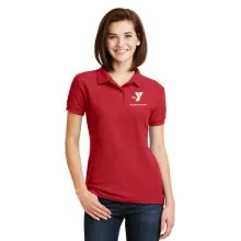 Lifeguard Staff - Ladies DryBlend Double Pique Sport Shirt - Screen Print LC Y Montclair